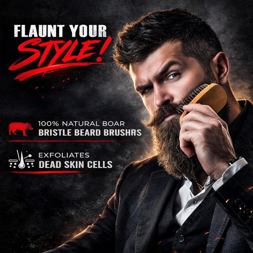 Beard Brush, Beard Comb, Beard Oil, & Beard Balm Grooming Kit for Men'S Care, Travel Facial Hair Set for Growth, Styling, Shine & Softness, Great Gifts for Him, Fathers Day, Dad Gifts